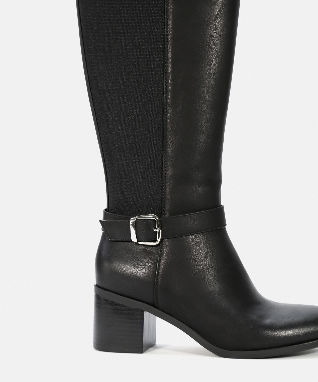 Botas altas pretas salto fivela image number null